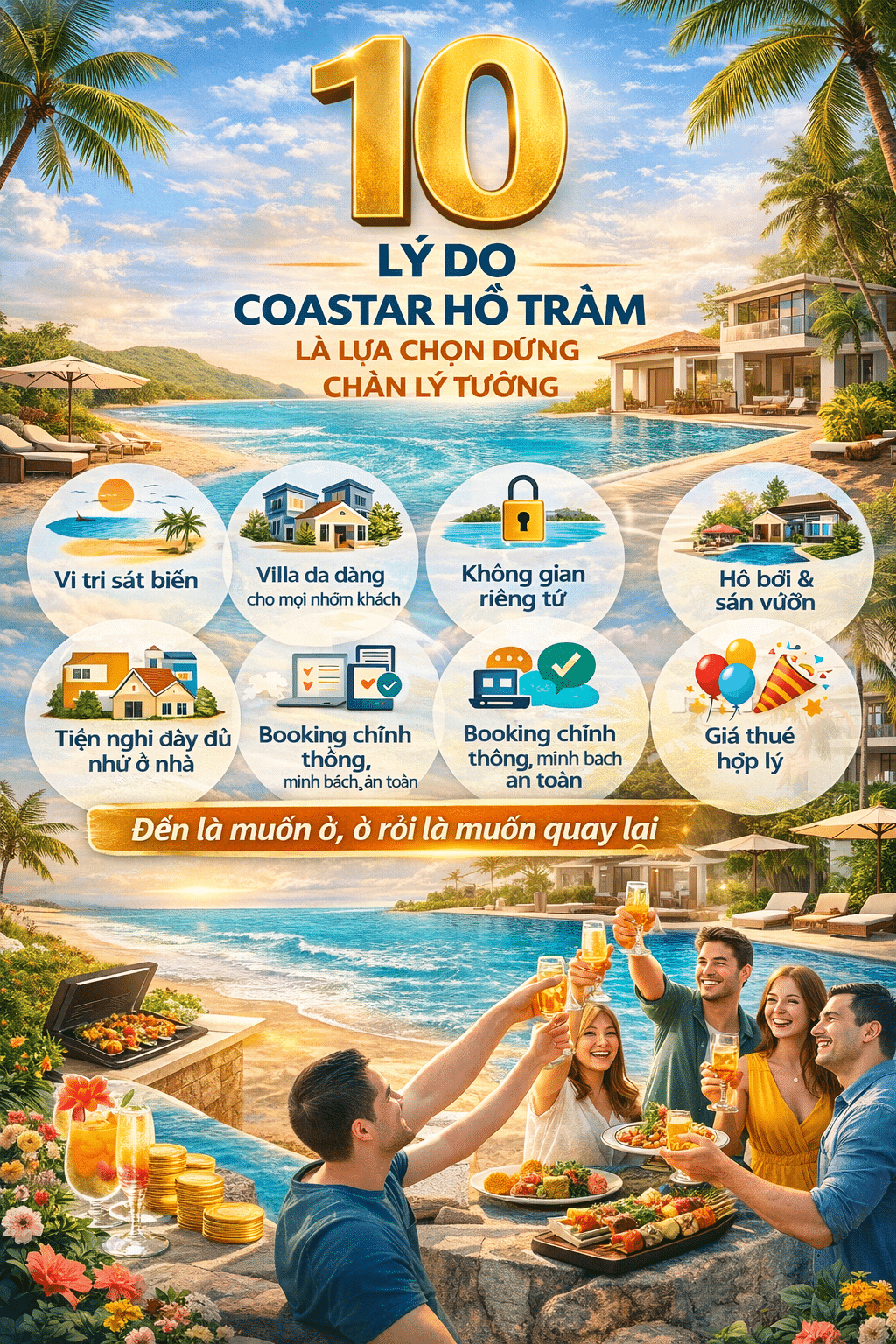 10 lý do Coastar Hồ Tràm là lựa chọn dừng chân lý tưởng của du khách