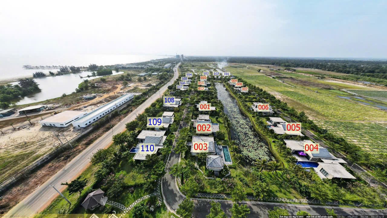 Mặt bằng vị trí các căn Villa Coastar Hồ Tràm