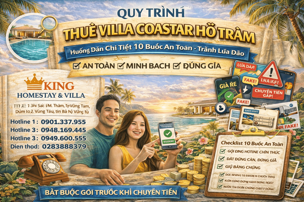 Quy trình thuê villa Coastar Hồ Tràm uy tín, an toàn