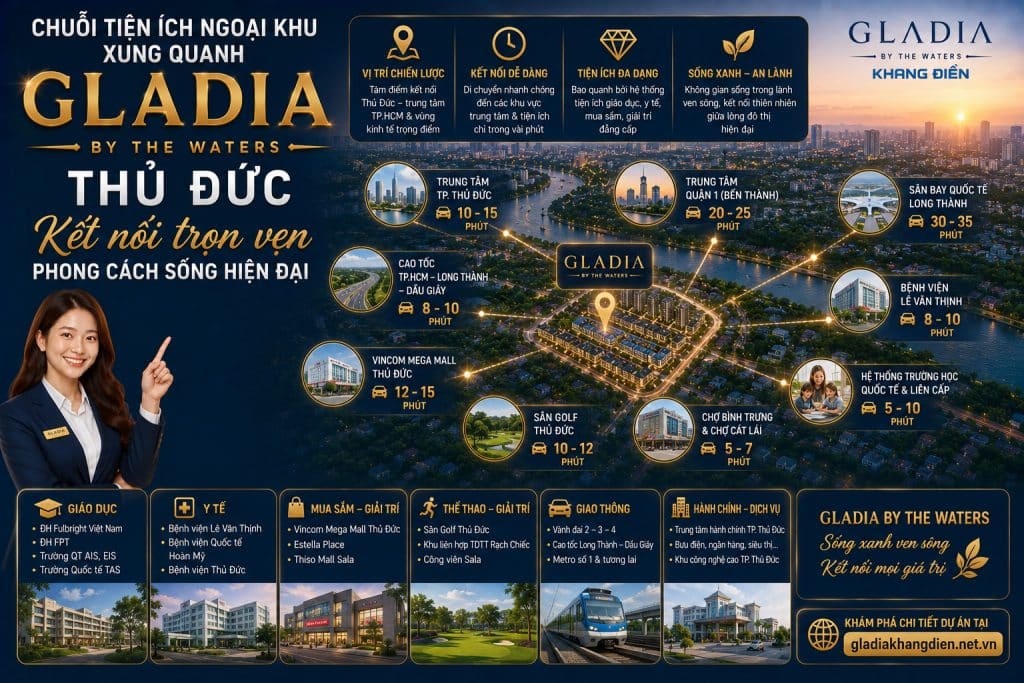 Chuỗi tiện ích ngoại khu xung quanh Gladia Thủ Đức