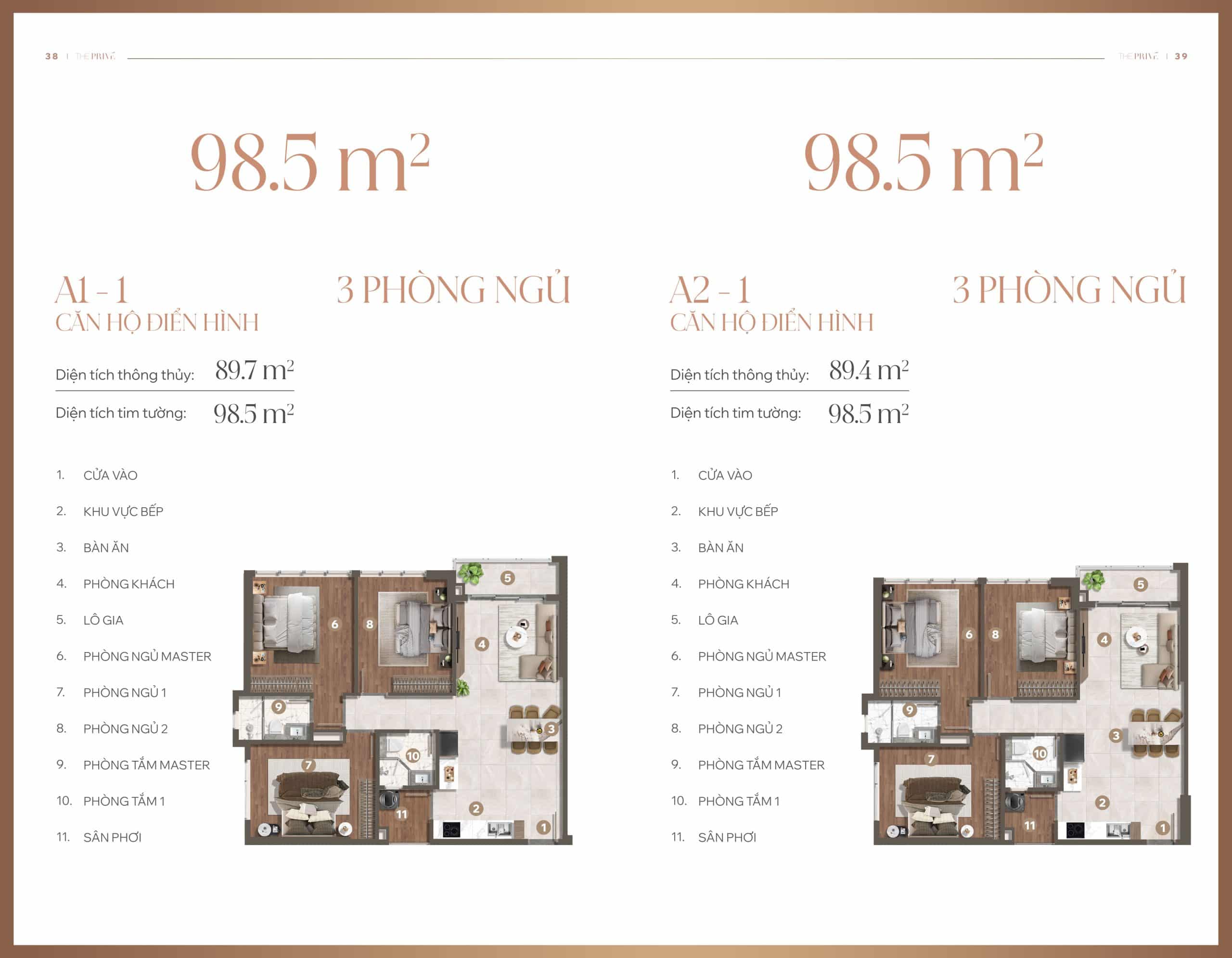 Thiết kế căn 3PN Block 10-11-12 The Prive