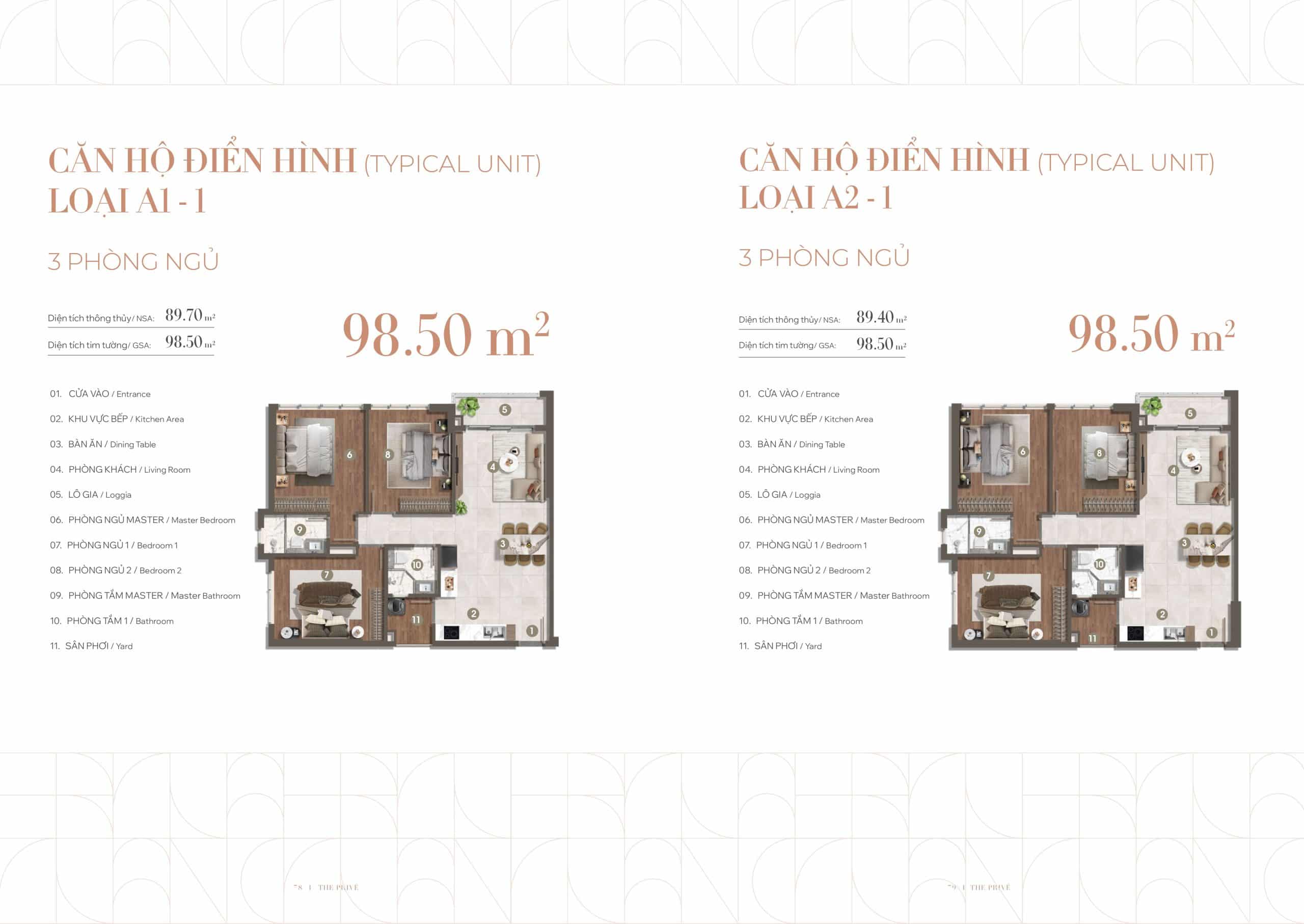 Thiết kế căn 3PN Block 5-6-7 The Prive