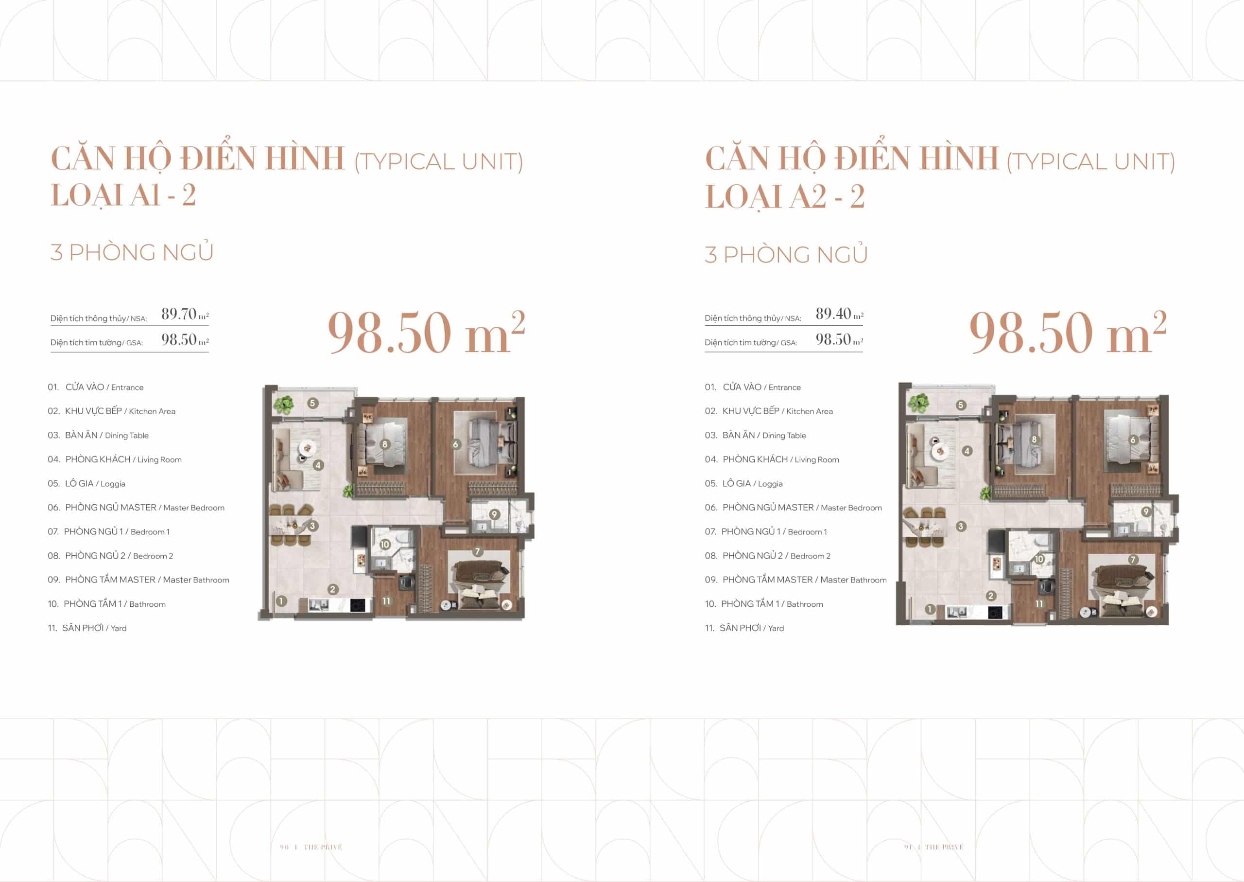 Thiết kế căn 3PN Block 8 The Prive