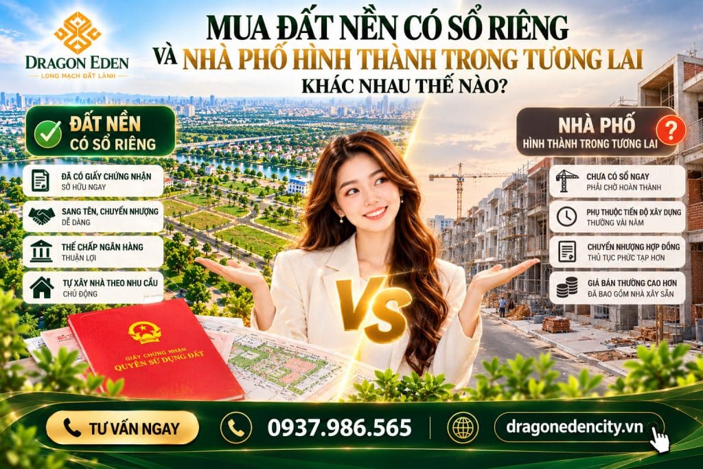 Mua Đất Nền Có Sổ Riêng Và Nhà Phố Hình Thành Trong Tương Lai – Khác Nhau Thế Nào?
